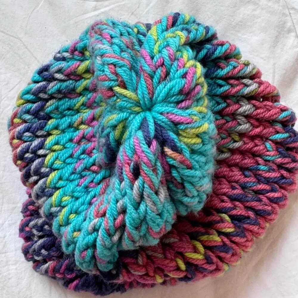 Multi colored knit‎ beanie handmade